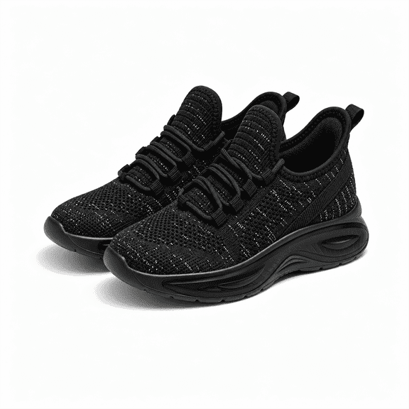 GYMEPIC Kid's Breathable Knit Sneakers Non Slip Lace-Up Comfortable Running Shoes Lightweight Sports Shoes For Toddler/Little Kid/Big Kid