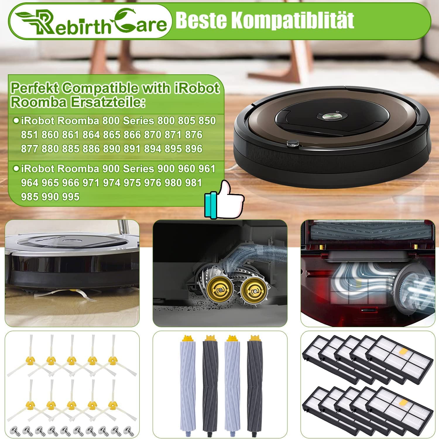 Accessories Parts Kit for iRobot Roomba Vacuum Cleaner Serie 800 900 850 860 861 865 866 870 871 875 876 880 886 890 891 895 896 Filter Replacement Walmart