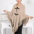 thumbnail image 2 of MESSUEN Thick Shawl Long Shawl Knit Poncho Scarf Womens Women Poncho Sweater Shawl Poncho for Women's Shawls Khaki A, 2 of 6