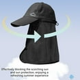thumbnail image 4 of Yaoyar 3 Ways To Wear Mens Outdoor Wide Brim Fishing Hat,UPF 50+ Sun Protection Cap with Face Neck Flap for Hiking & Garden, 4 of 7