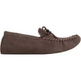 thumbnail image 4 of SNUGRUGS Rupert Mens Suede Moccasin Slippers with Cotton Inner and Suede Sole - Dark Brown - US 14, 4 of 7