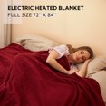 thumbnail image 4 of SUNNY HEAT Electric Heated Blanket, Polar Fleece, Full Size, Machine Washable, Dark Red, 72'' x 84'', 4 of 6