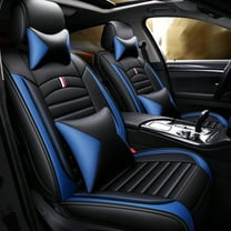 Maidao Car Seat Covers Full Set for Cadillac for CTS 200-2013 5 Seats Compatible Airbag Waterproof Premium Leather Front and Back Seat Protectors with Headrest Black and Blue