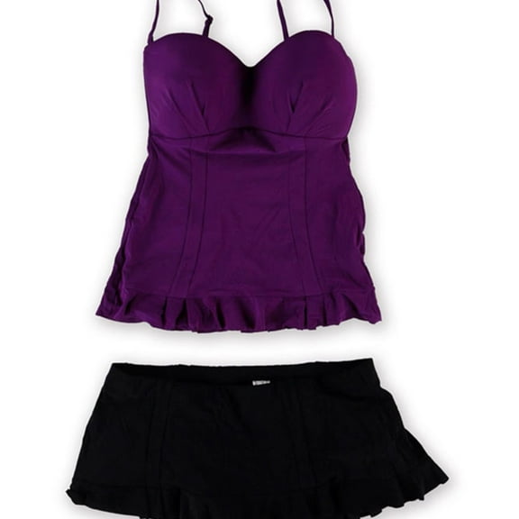Profile Womens Starlet Skirt 2 Piece Tankini, Purple, 10