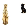 thumbnail image 1 of Figura de guepardo,Figura de guepardo dorado,adorno de escritorio moderno,Adorno de mesa con estatua de guepardo realista,Figura de escritorio,Estatua de gato,linda, 1 of 8