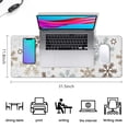 thumbnail image 5 of Long Mouse Pads for Desk,Light Christmas Snowflake Pattern Desk Mats on Top Of Desks, Desk Mouse Pad Extra Large with 3mm Non-Slip Base and Stitched Edge for Gaming,Office,Work,Home 31.5x11.8in, 5 of 5