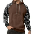 thumbnail image 2 of Men'S Hoodies Camo Sweatshirts Fashion Fall winter Hoodies Pullover Drawstring Winter Long Sleeve Shirt With Kangaroo Pocke Light Brown L, 2 of 5