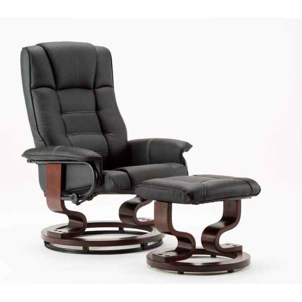 Mcombo Leather Soft Swiveling Recliner Chair With Wrapped Swiveling