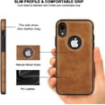 thumbnail image 4 of Classy Design Luxury Leather Phone Case for iPhone XR Non-Slip Grip Full Body Ultra Slim Protective Case 6.1 Inch (Brown), 4 of 12