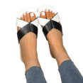 thumbnail image 2 of Ndbuld Women's Flat Sandals, Fashion Slides with Square Open Toe, Quilted Single Band Dressy Sandals, Slip-On Slippers for Summer, Daily Wear, Prom, and Party White, 2 of 7