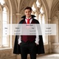 thumbnail image 2 of Ceisia Men Vampire Halloween Cosplay Costume Set Medieval Cape Vest Shirt Tie Outfit For Theme Party Role Play Gift, 2 of 6