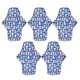 thumbnail image 1 of Almohadillas menstruales de algodón lavables, almohadillas sanitarias reutilizables con bonito patrón de dibujos animados, 5 uds., 1 of 5