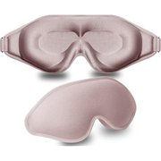 wmincc Sleep Mask, 3D Deep Contoured Eye Covers for Sleeping, 99% Block Out Light Eye Mask,Zero Pressure Cup Blindfold for Men Women, with Adjustable Strap for Sleeping, Yoga, Traveling (Pink)