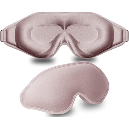 wmincc Sleep Mask, 3D Deep Contoured Eye Covers for Sleeping, 99% Block Out Light Eye Mask,Zero Pressure Cup Blindfold for Men Women, with Adjustable Strap for Sleeping, Yoga, Traveling (Pink)