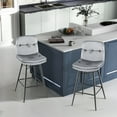 thumbnail image 2 of Costway Set of 2 Velvet Bar Stools Bar Height Kitchen Dining Chairs with Metal Legs Grey, 2 of 9