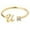 U, variant on Gold Rhinestone Initial Letter Ring Elegant Open Design Jewelry For Women Stylish Alphabet Band Sparkling Cubic Zirconia