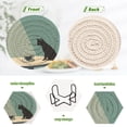 thumbnail image 4 of Yayeee 6 PCS Drink Coasters with Holder Set Woven Absorbent Round Tabletop Hot Pad, Black Cat, 4 of 7