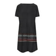 thumbnail image 4 of QLEICOM Womens Summer Floral Print Short Sleeve Sundress T-Shirt Dress Casual Loose Dress with Pocket Black S, US Size:4, 4 of 4