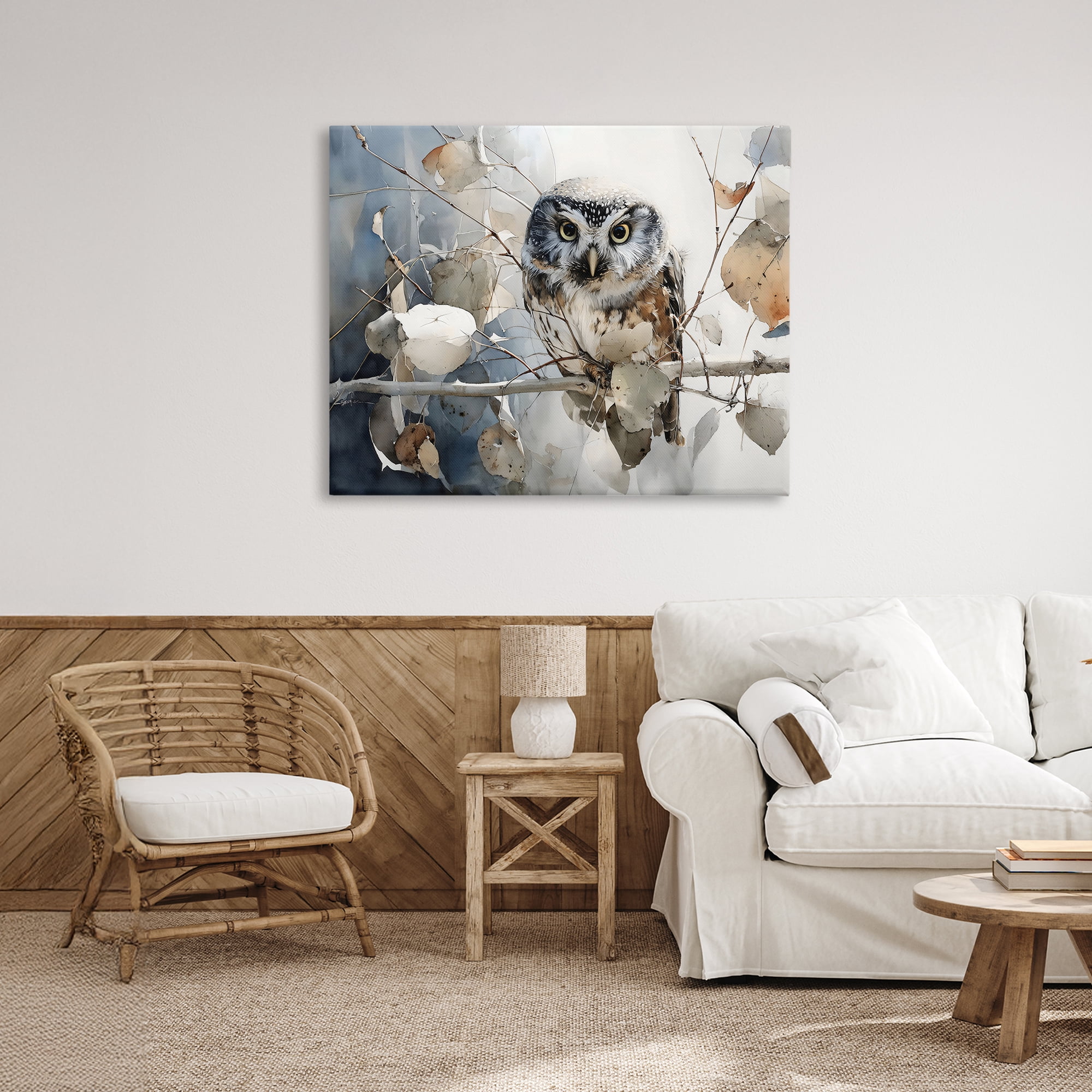 Stupell Industries Hoot Owl on Autumn Branch Canvas Wall Art, design by Franklyn Gregory