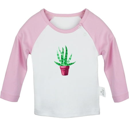 

Nature Pattern Aloe Vera T shirt For Baby Newborn Babies T-shirts Infant Tops 0-24M Kids Graphic Tees Clothing (Long Pink Raglan T-shirt 6-12 Months)