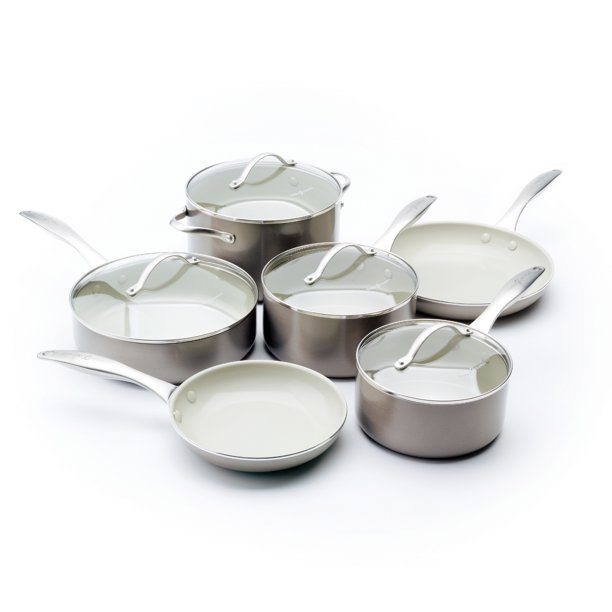 trisha yearwood precious metals by greenpan 10pc. titanium nonstick