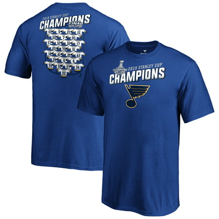 St. Louis Blues Fanatics Branded Youth 2019 Stanley Cup Champions Jersey Roster T-Shirt - (Best Cycling Jerseys 2019)
