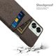 thumbnail image 4 of KAIYANG Funda trasera ultrafina con textura de tela para OnePlus Nord 2T 5G, carcasa de PC con ranuras para dos tarjetas, estilo E, color marrón, 4 of 5