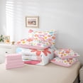 thumbnail image 6 of meiyoeat Cute Floral Alphabet Print 7-Piece Twin Bedding Sets For Girls,Cartoon Flowers Monogrammed S Letter Bedding Comforter Set For Kids,pink Reversible, 6 of 7