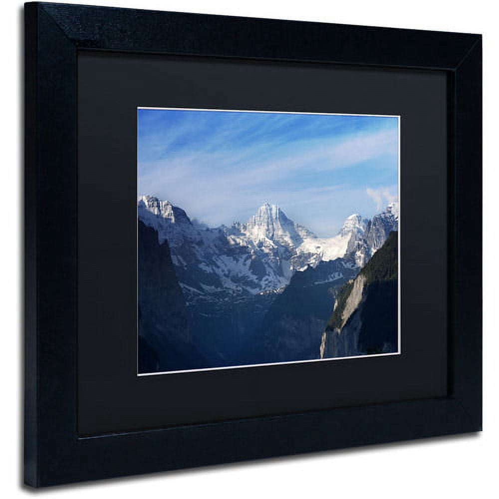 Trademark Fine Art "The Morning Comes Over the Swiss Alps" Canvas Art by Philippe Sainte-Laudy, Black Matte, Black Frame