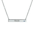 thumbnail image 2 of Bling Jewelry Womens Sideway Name Plated Bar Pendant .925 Silver Crystal Birthstone Colors, 2 of 4