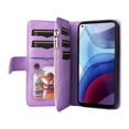 thumbnail image 3 of Multifunctional Case for Moto G Power 2021,Card Slots[RFID Blocking],Durable Flip Kickstand Magnetic Closure PU Leather Zipper Wallet Wrist Strap Shockproof Case for Motorola Moto G Power 2021, Purple, 3 of 12