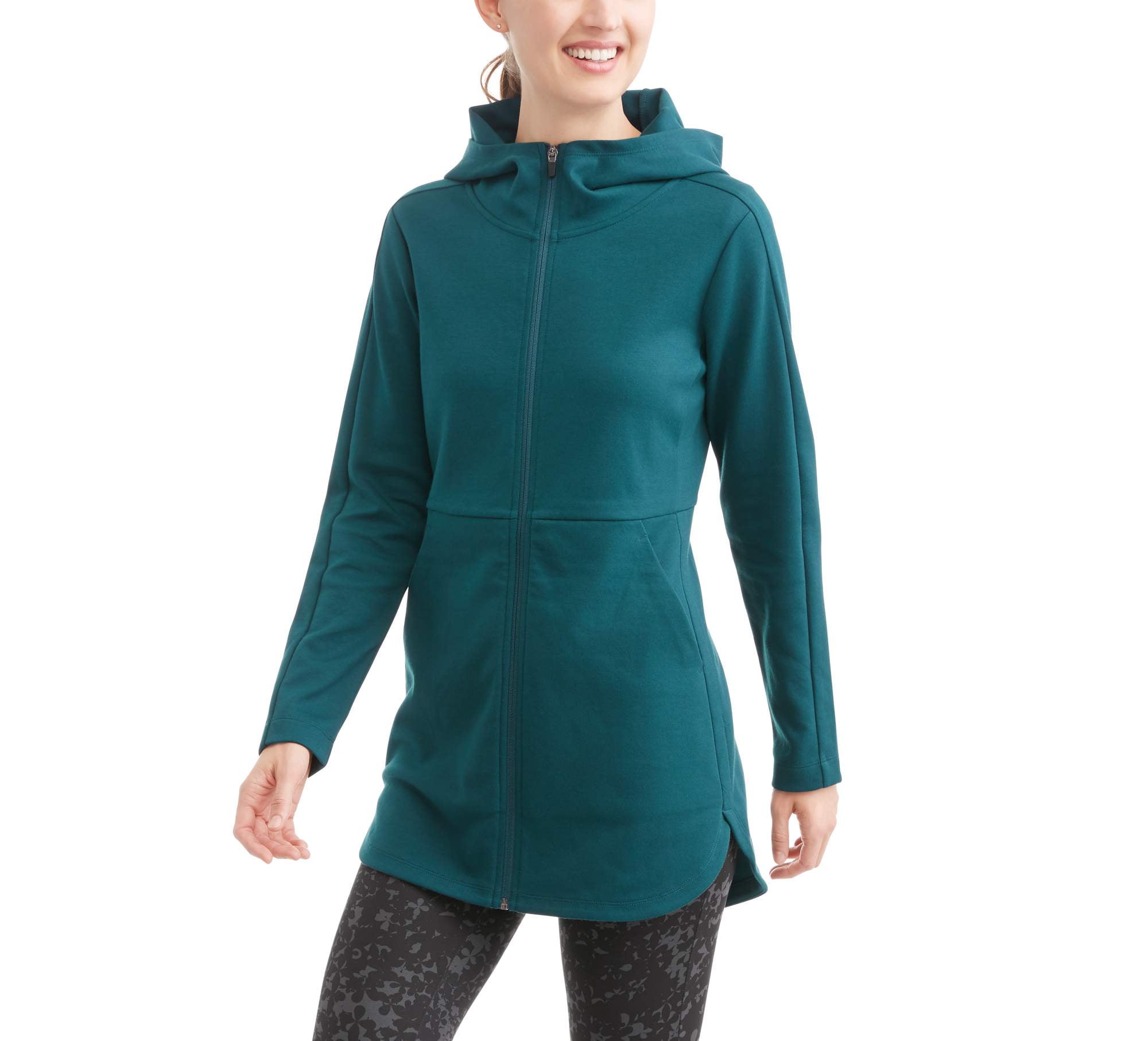 Danskin Now Women's Active Double Knit Tunic Jacket