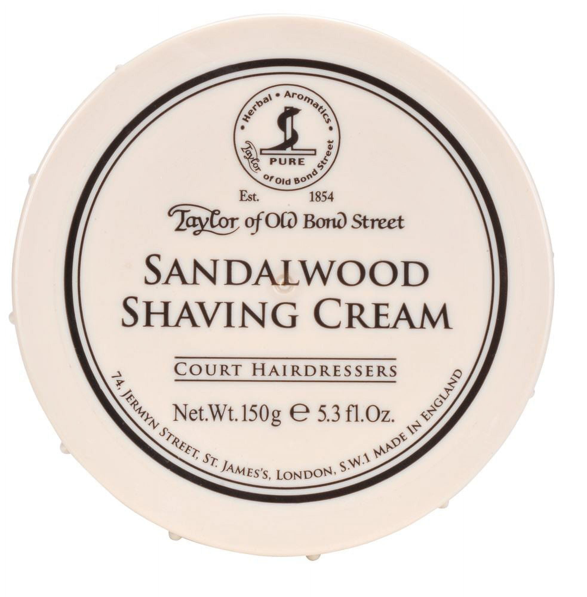 Taylor of Old Bond Street Sandalwood Shaving Cream Bowl, 5.3-Ounce, Men's, Size: 150g Shave Cream, White
