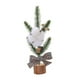 thumbnail image 2 of Árbol de Navidad en miniatura, decoración festiva variada para mesas, pequeña planta artificial navideña con base de madera, 25 cm para casa, oficina, decoración estacional, 2 of 6
