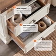 thumbnail image 3 of OKD Farmhouse Nightstand, 3 Drawer Wood Side Table with Charging Station for Bedroom, Living Room - Antique White, 3 of 8