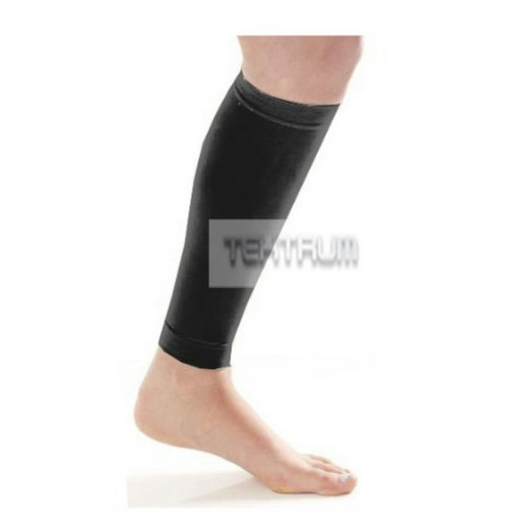 A PAIR OF CALF SHIN GRADUATED COMPRESSION SPORTS MEDICAL SLEEVE 20-30MMHG FOR MEN AND WOMEN- Black, Large US/X-Large EU