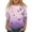 09#Light Purple, variant on Kids Summer Tops Tiny Daisy Print 3/4 Sleeve Crew Neck Casual Teen Girls Blouses