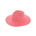 thumbnail image 1 of Top Headwear Floppy Brim Paper Braid Fedora Panama Hat - Light Pink, 1 of 1