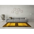 thumbnail image 3 of Ahgly Company Indoor Round Oriental Yellow Modern Area Rugs, 7' Round, 3 of 4