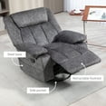 thumbnail image 4 of SEGMART Swivel Rocker Recliner Chair with Footrest, 360° Rotating Fabric Reclining Chair for Nursery & Living Room, Side Pockets, Charcoal Gray, 4 of 9