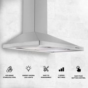 Wall Mount Range Hood 30 inch Stainless Steel Stove Vent Hood with 3 Speed Kitchen Exhaust Fan