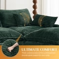 thumbnail image 5 of Aukfa 141" U Shaped Cloud Couch Oversized 6 Seat Sectional Sofa with USB&Cupholdes Storage Console for Living Room, Corduroy, Green, 5 of 9