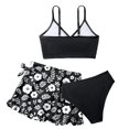 thumbnail image 4 of Lullu Girls Swimsuit Adjustable Straps Bikini Set Coverup Skirt Bathing Suit, 3-Piece, Size 9-10, 4 of 6