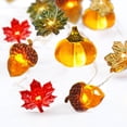 thumbnail image 4 of Thanksgiving Lights 10FT 30 LED Fall Lights Thanksgiving Decorations 3D Pumpkin Maple Leaf Acorn Battery Operated String Lights Halloween Autumn Party Supplies Fall Thanksgiving Friendsgiving Decor, 4 of 5