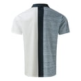 thumbnail image 6 of Mens Waffle Knit Polo Shirt Color Block Short Sleeve Tee Summer Breathable Top Light Blue XL, 6 of 6