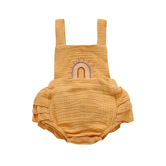 Fesfesfes Newborn Infant Onesie Baby Boys Girls Sleeveless Rainbow Romper Bodysuit Clothes Summer Saving