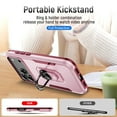 thumbnail image 3 of Dteck for iPhone 17 Pro Case with Kickstand Armor Magnetic Ring Rugged Protective Military Grade Shockproof Case Cover for iPhone 17 Pro,Pink+Rose, 3 of 9