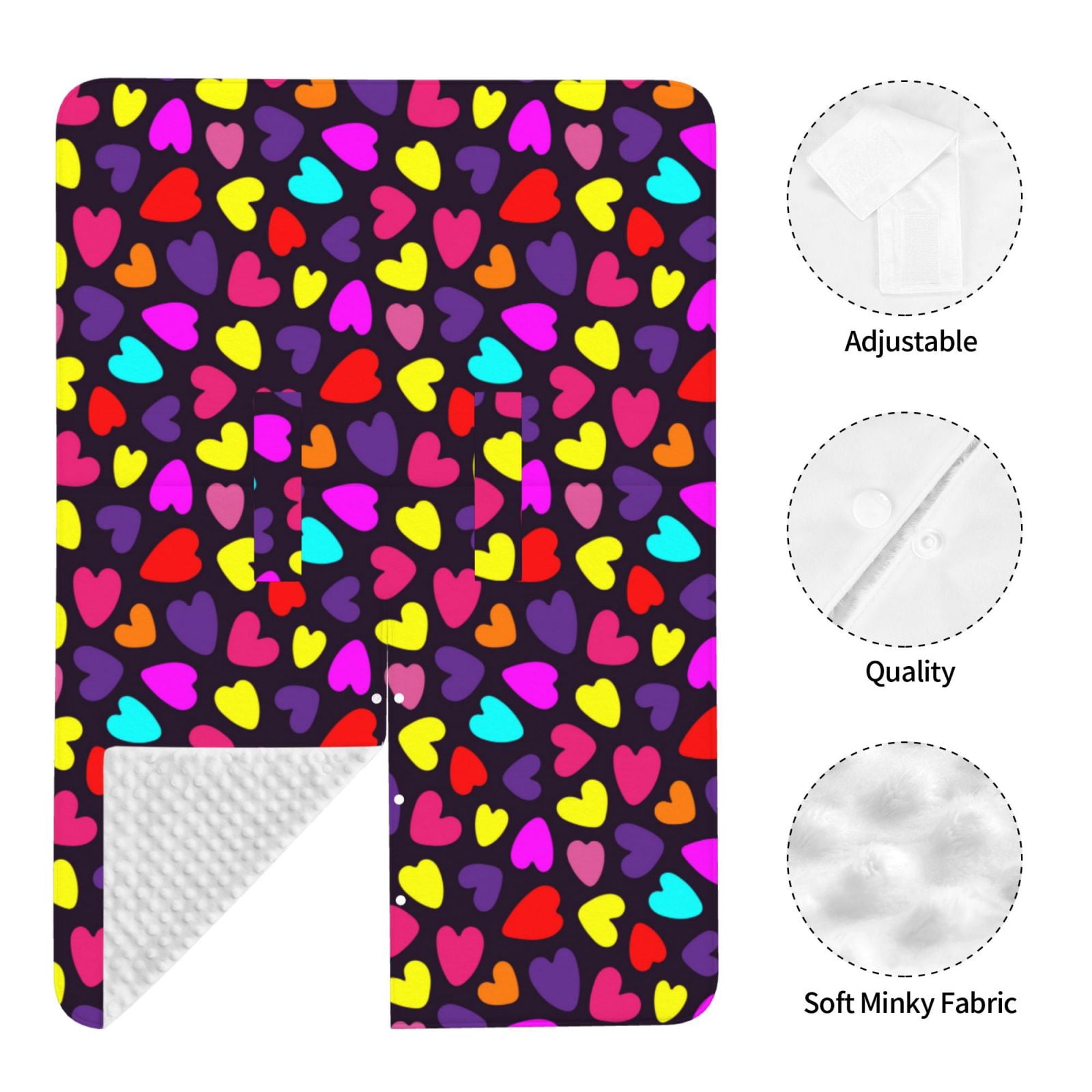Naloa Colorful Hearts Baby Car Seat Cover, Breathable Baby Carrier Cover, Multiuse Baby Carrier Cover & Nursing Breastfeeding Cover