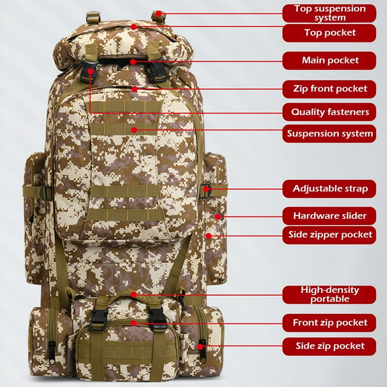 30L 40L 70L 80L Hiking Camping Backpack Waterproof Outdoor Travel Rucksack  Bag