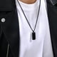 thumbnail image 4 of Collar con colgante de acero inoxidable con diseño geométrico de neumáticos para hombre, joyería de agua de marea de titanio Spring Creek, 4 of 6